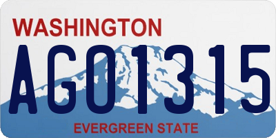 WA license plate AGO1315