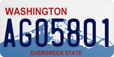 WA license plate AGO5801