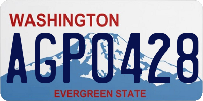 WA license plate AGP0428