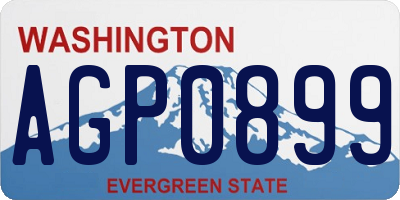 WA license plate AGP0899