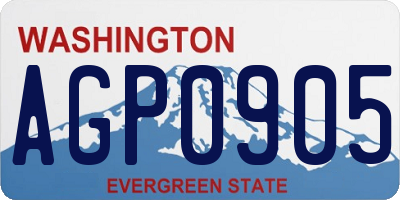 WA license plate AGP0905