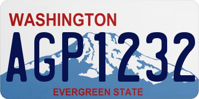 WA license plate AGP1232