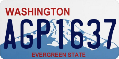 WA license plate AGP1637