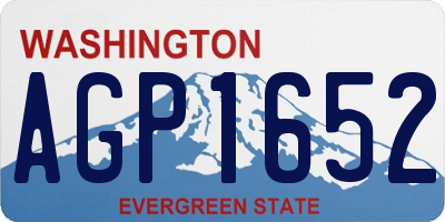 WA license plate AGP1652