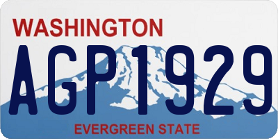 WA license plate AGP1929
