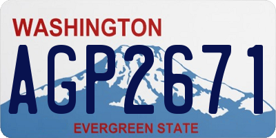 WA license plate AGP2671