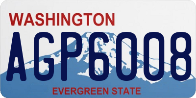 WA license plate AGP6008