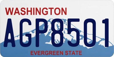 WA license plate AGP8501