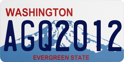 WA license plate AGQ2012