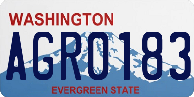 WA license plate AGR0183