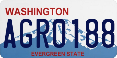 WA license plate AGR0188