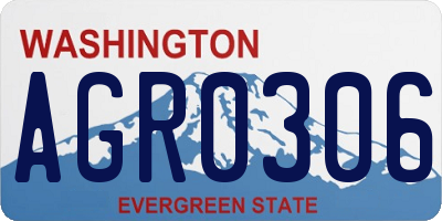 WA license plate AGR0306
