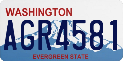 WA license plate AGR4581