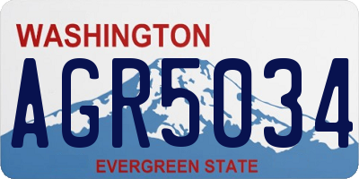 WA license plate AGR5034