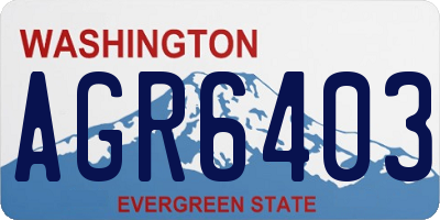 WA license plate AGR6403