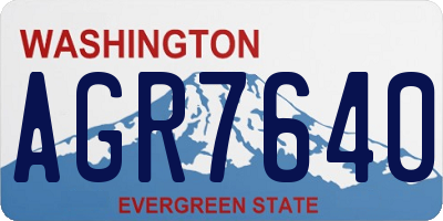 WA license plate AGR7640