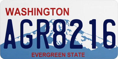 WA license plate AGR8216