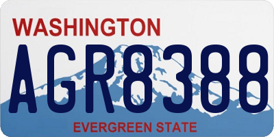 WA license plate AGR8388