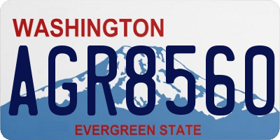 WA license plate AGR8560