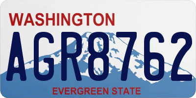 WA license plate AGR8762