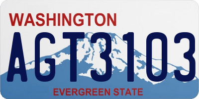 WA license plate AGT3103