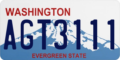WA license plate AGT3111