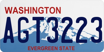 WA license plate AGT3223