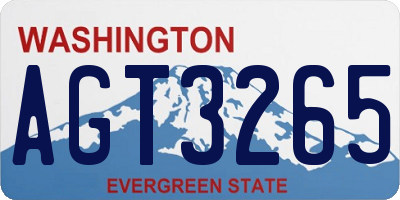 WA license plate AGT3265
