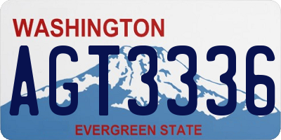 WA license plate AGT3336