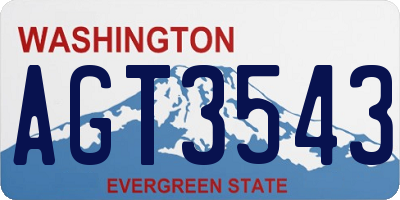 WA license plate AGT3543