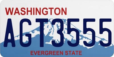 WA license plate AGT3555