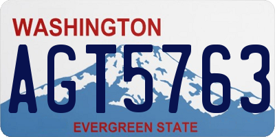 WA license plate AGT5763