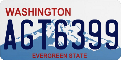 WA license plate AGT6399