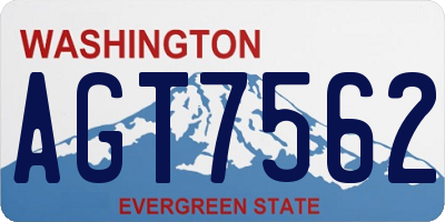 WA license plate AGT7562