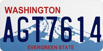 WA license plate AGT7614