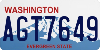 WA license plate AGT7649