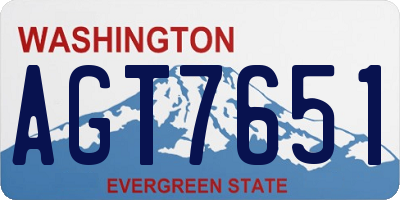 WA license plate AGT7651