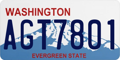 WA license plate AGT7801