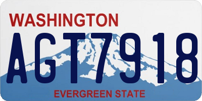 WA license plate AGT7918