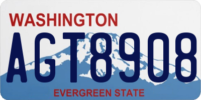 WA license plate AGT8908