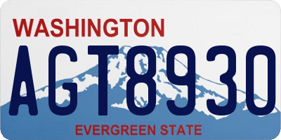 WA license plate AGT8930