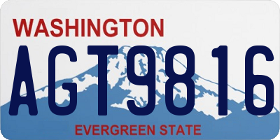 WA license plate AGT9816