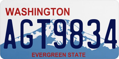 WA license plate AGT9834