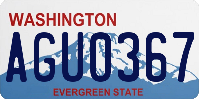 WA license plate AGU0367