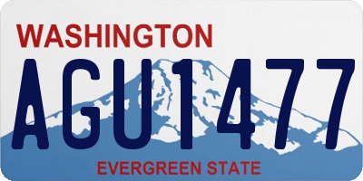 WA license plate AGU1477