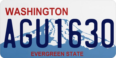 WA license plate AGU1630