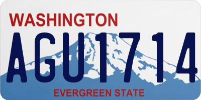 WA license plate AGU1714