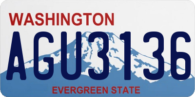 WA license plate AGU3136