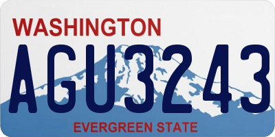 WA license plate AGU3243