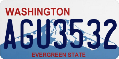 WA license plate AGU3532